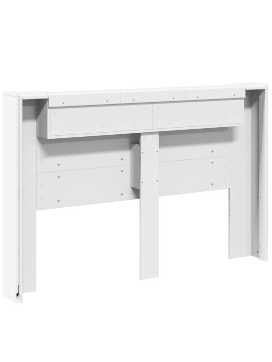 Čelo postele s úložným prostorem a LED bílé 160x16,5x103,5 cm