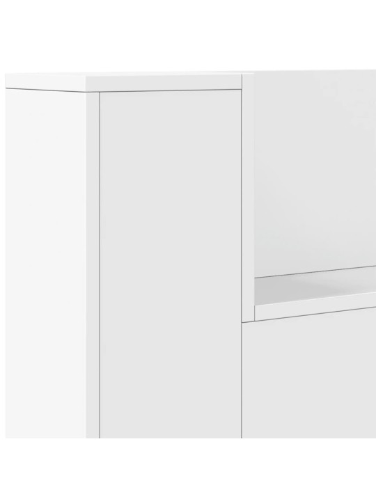Čelo postele s úložným prostorem a LED bílé 160x16,5x103,5 cm