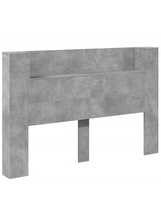 Čelo postele úložný prostor LED betonově šedé 160x16,5x103,5 cm