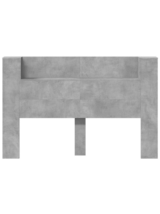 Čelo postele úložný prostor LED betonově šedé 160x16,5x103,5 cm
