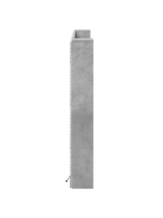 Čelo postele úložný prostor LED betonově šedé 160x16,5x103,5 cm