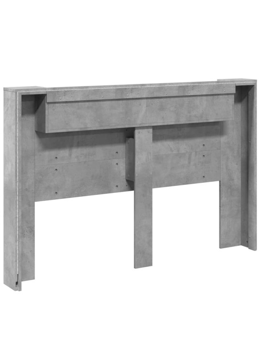 Čelo postele úložný prostor LED betonově šedé 160x16,5x103,5 cm