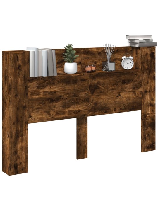 Čelo postele úložný prostor a led kouřový dub 160x16,5x103,5 cm