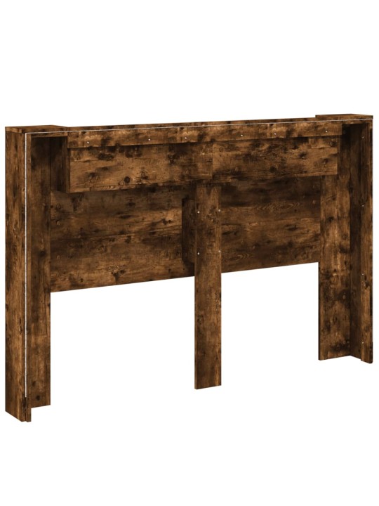 Čelo postele úložný prostor a led kouřový dub 160x16,5x103,5 cm
