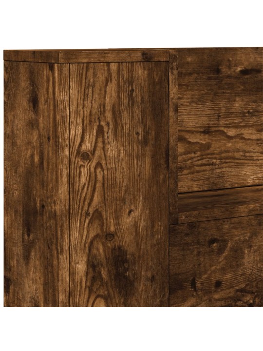 Čelo postele úložný prostor a led kouřový dub 160x16,5x103,5 cm