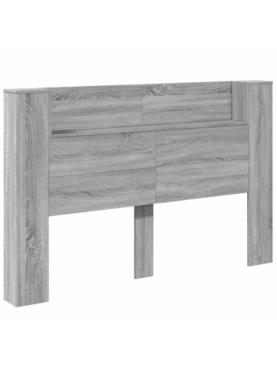 Čelo postele úložný prostor a led šedé sonoma 160x16,5x103,5 cm