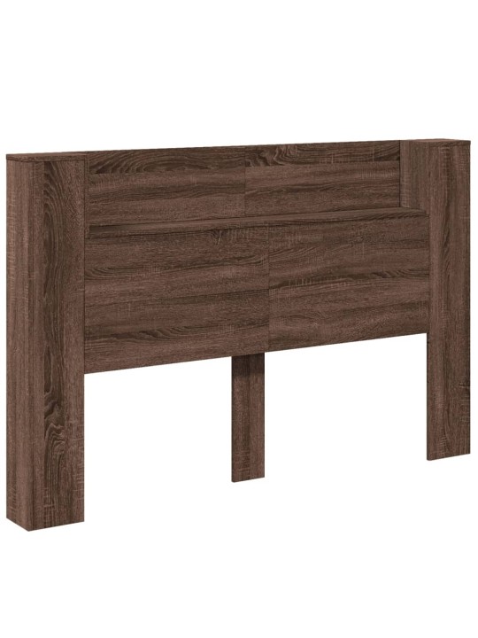 Čelo postele úložný prostor a led hnědý dub 160x16,5x103,5 cm