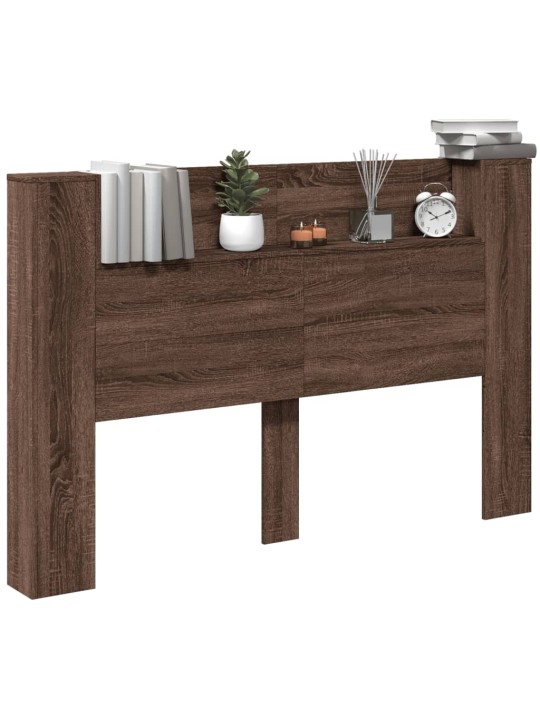Čelo postele úložný prostor a led hnědý dub 160x16,5x103,5 cm