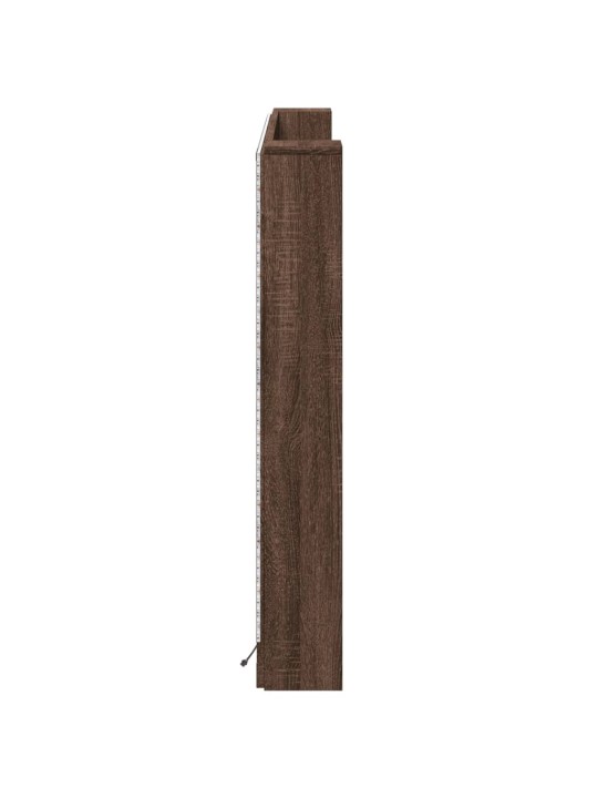 Čelo postele úložný prostor a led hnědý dub 160x16,5x103,5 cm