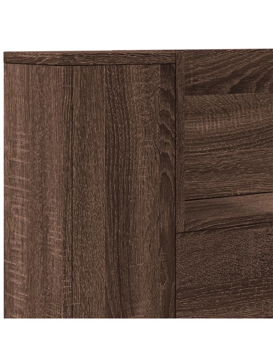 Čelo postele úložný prostor a led hnědý dub 160x16,5x103,5 cm
