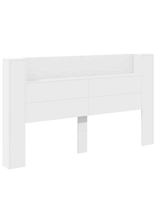 Čelo postele s úložným prostorem a LED bílé 180x16,5x103,5 cm