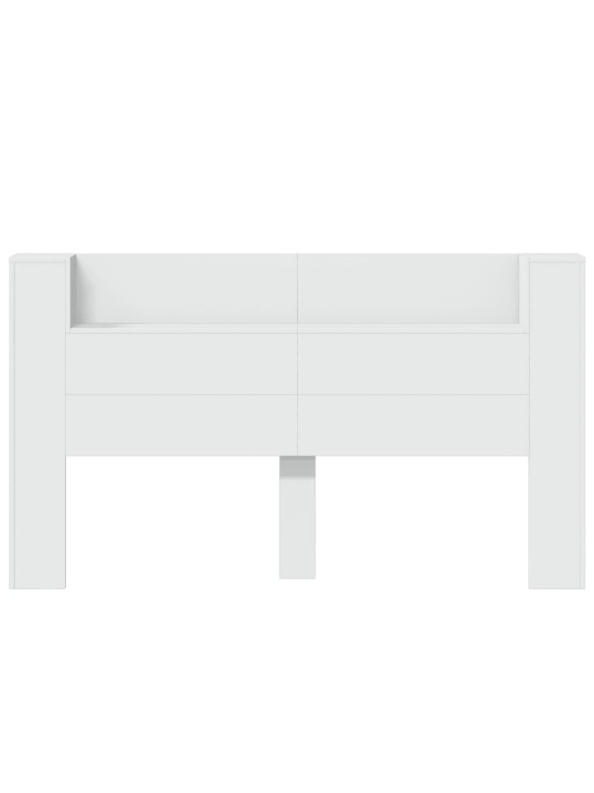 Čelo postele s úložným prostorem a LED bílé 180x16,5x103,5 cm