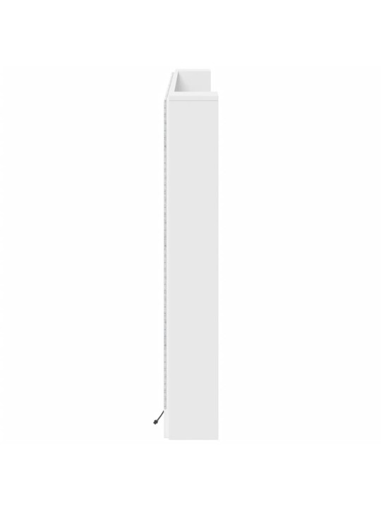 Čelo postele s úložným prostorem a LED bílé 180x16,5x103,5 cm