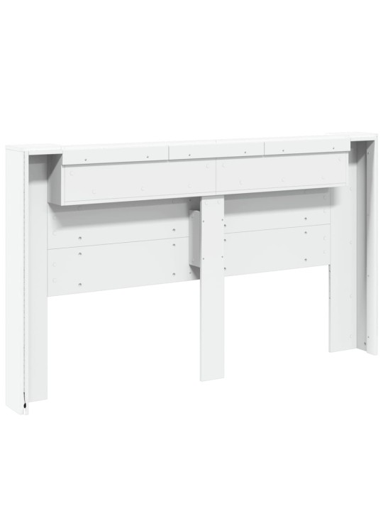 Čelo postele s úložným prostorem a LED bílé 180x16,5x103,5 cm