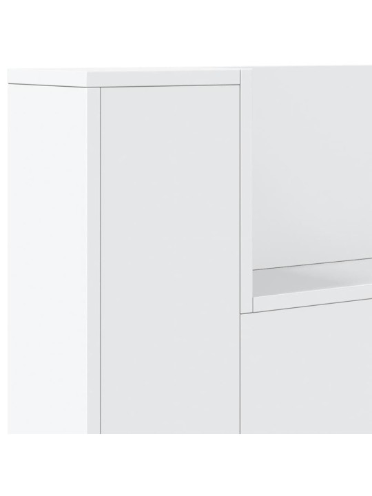 Čelo postele s úložným prostorem a LED bílé 180x16,5x103,5 cm