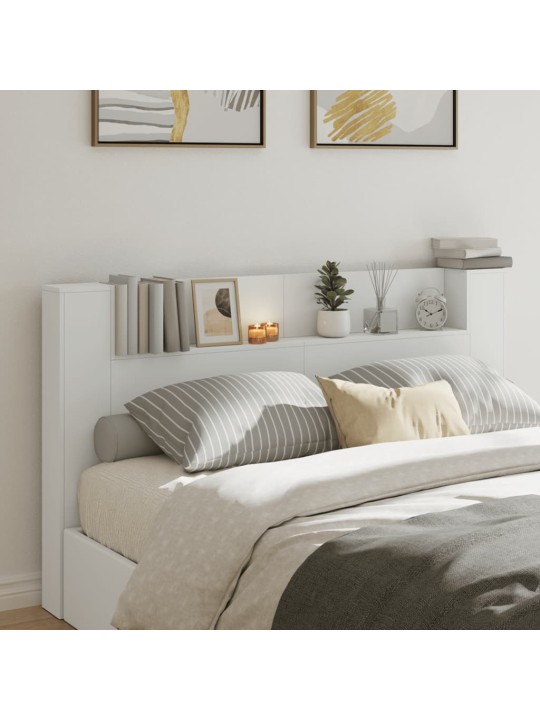 Čelo postele s úložným prostorem a LED bílé 180x16,5x103,5 cm