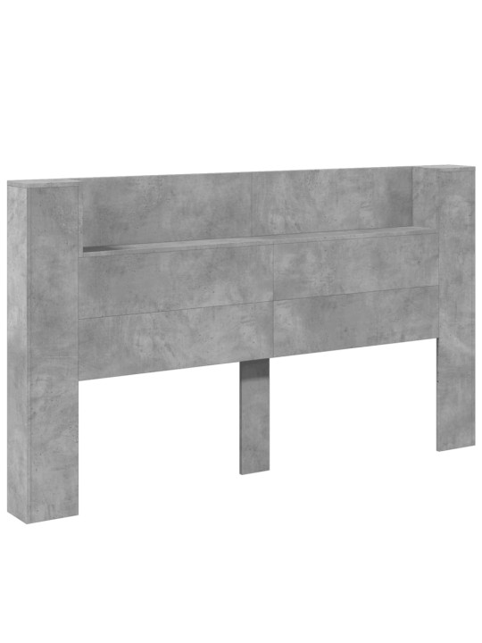 Čelo postele úložný prostor LED betonově šedé 180x16,5x103,5 cm