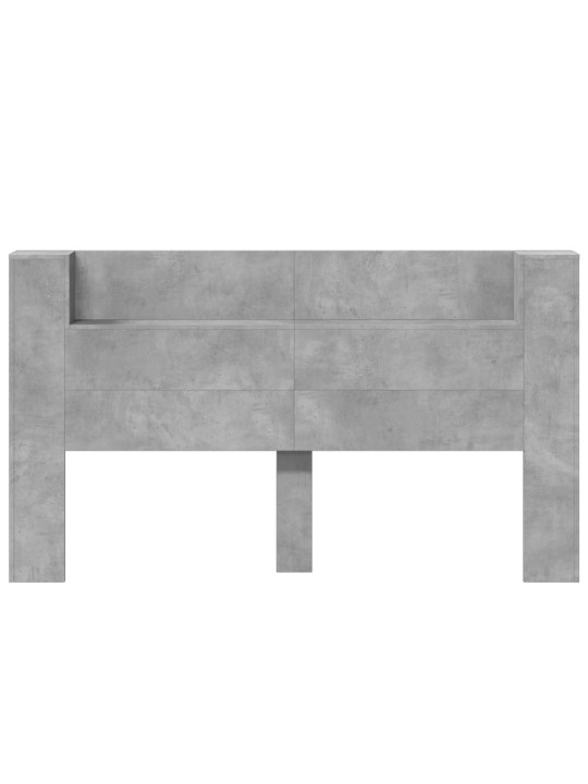 Čelo postele úložný prostor LED betonově šedé 180x16,5x103,5 cm