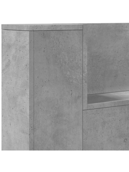 Čelo postele úložný prostor LED betonově šedé 180x16,5x103,5 cm