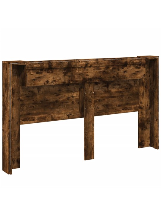 Čelo postele úložný prostor a led kouřový dub 180x16,5x103,5 cm