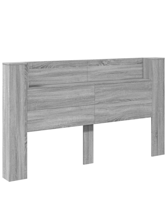 Čelo postele úložný prostor a led šedé sonoma 180x16,5x103,5 cm
