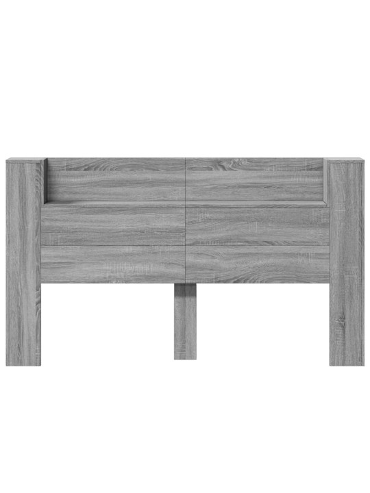 Čelo postele úložný prostor a led šedé sonoma 180x16,5x103,5 cm