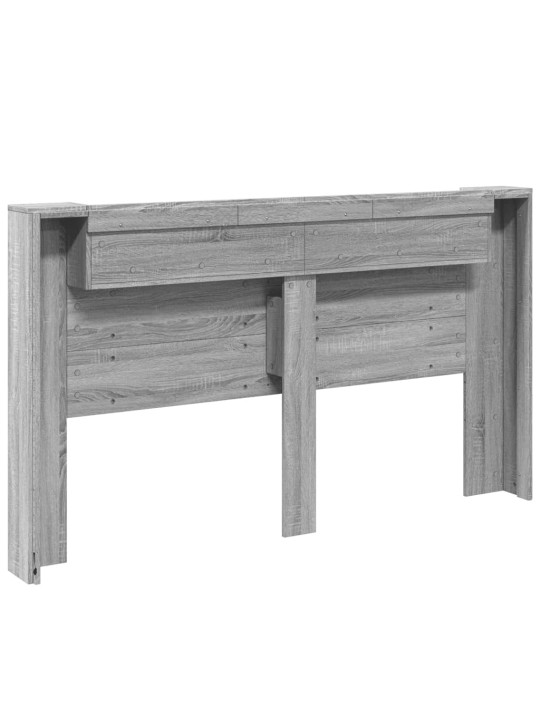 Čelo postele úložný prostor a led šedé sonoma 180x16,5x103,5 cm