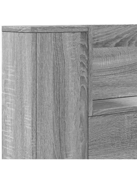 Čelo postele úložný prostor a led šedé sonoma 180x16,5x103,5 cm