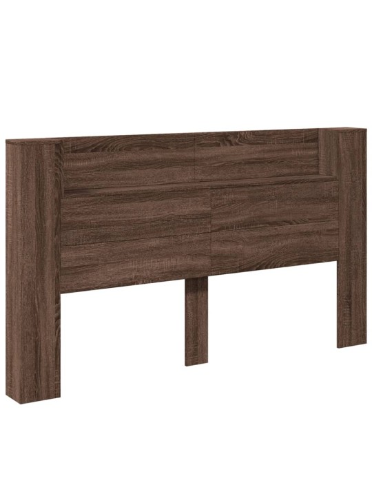 Čelo postele úložný prostor a led hnědý dub 180x16,5x103,5 cm