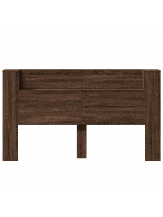 Čelo postele úložný prostor a led hnědý dub 180x16,5x103,5 cm