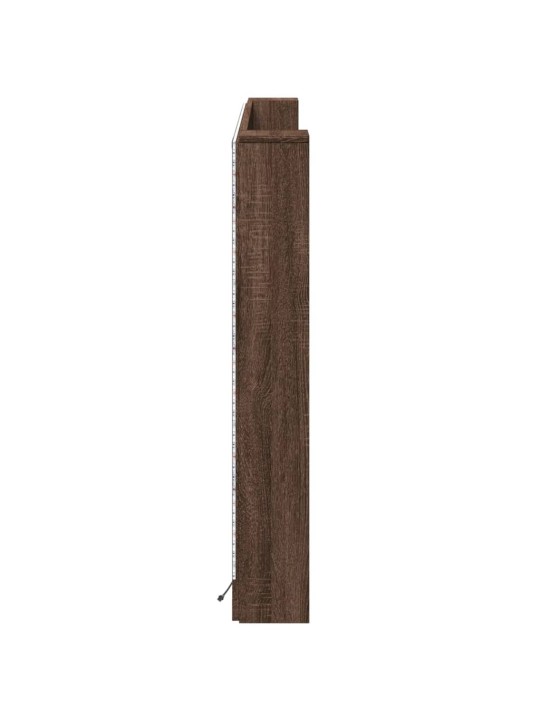 Čelo postele úložný prostor a led hnědý dub 180x16,5x103,5 cm