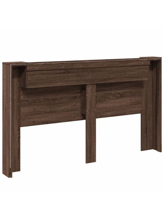 Čelo postele úložný prostor a led hnědý dub 180x16,5x103,5 cm
