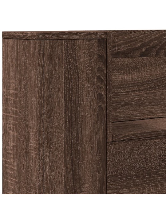 Čelo postele úložný prostor a led hnědý dub 180x16,5x103,5 cm