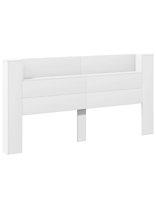 Čelo postele s úložným prostorem a LED bílé 200x16,5x103,5 cm
