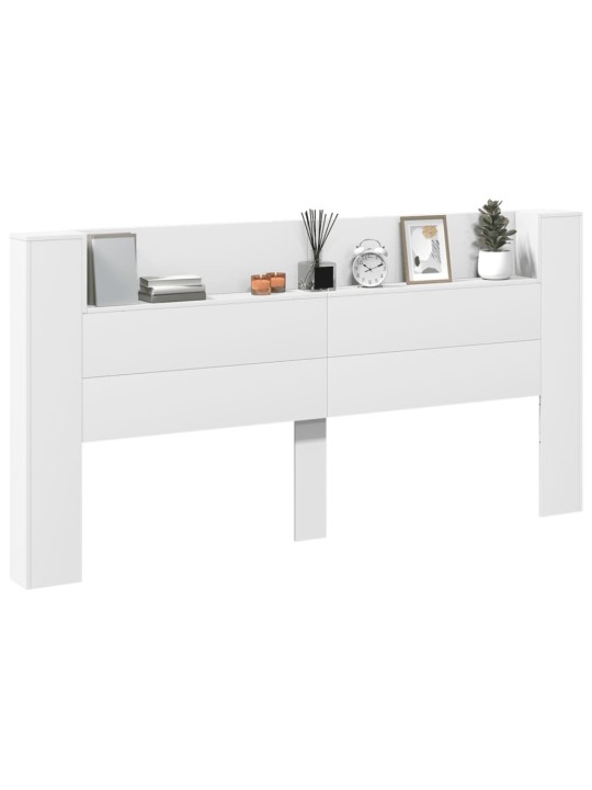 Čelo postele s úložným prostorem a LED bílé 200x16,5x103,5 cm