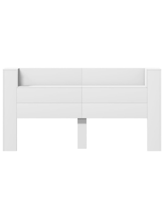 Čelo postele s úložným prostorem a LED bílé 200x16,5x103,5 cm