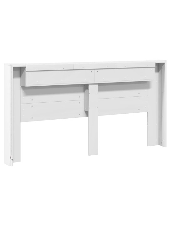 Čelo postele s úložným prostorem a LED bílé 200x16,5x103,5 cm
