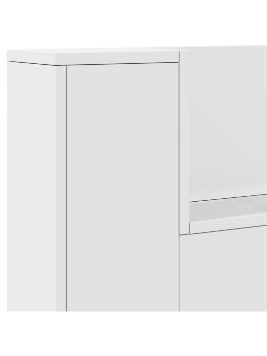 Čelo postele s úložným prostorem a LED bílé 200x16,5x103,5 cm