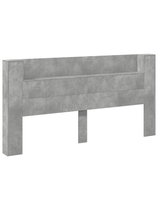 Čelo postele úložný prostor LED betonově šedé 200x16,5x103,5 cm