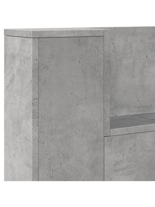 Čelo postele úložný prostor LED betonově šedé 200x16,5x103,5 cm