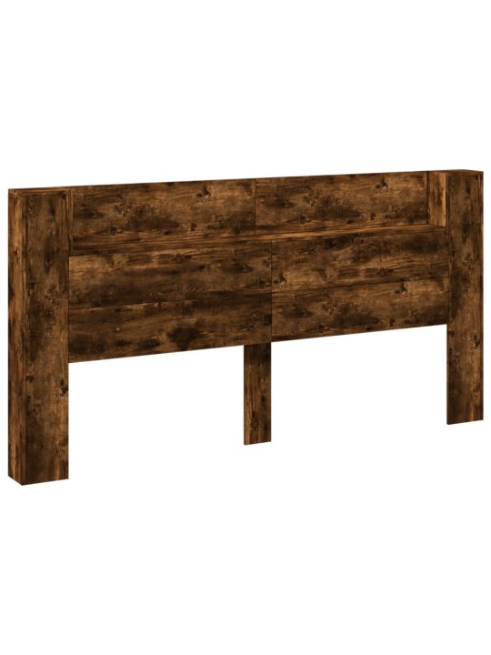 Čelo postele úložný prostor a led kouřový dub 200x16,5x103,5 cm