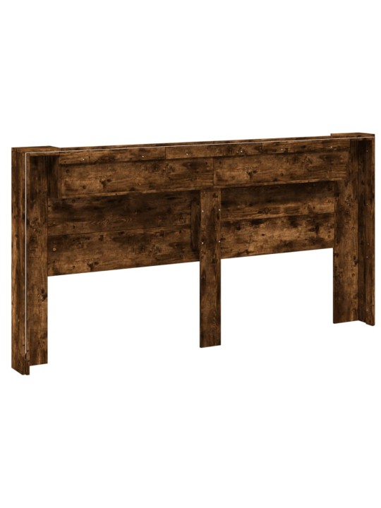 Čelo postele úložný prostor a led kouřový dub 200x16,5x103,5 cm