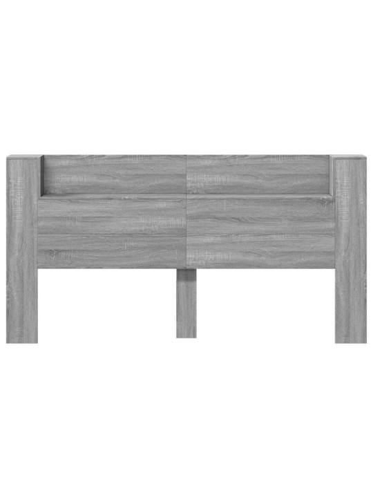 Čelo postele úložný prostor a led šedé sonoma 200x16,5x103,5 cm