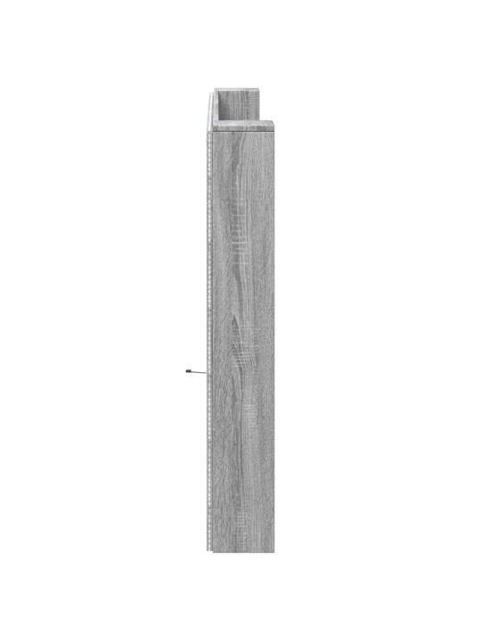 Čelo postele úložný prostor a led šedé sonoma 200x16,5x103,5 cm