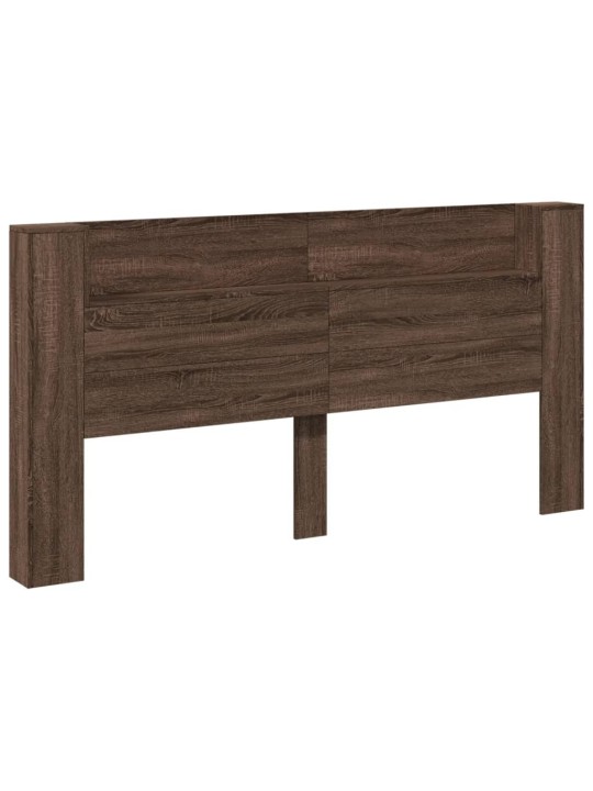 Čelo postele úložný prostor a led hnědý dub 200x16,5x103,5 cm