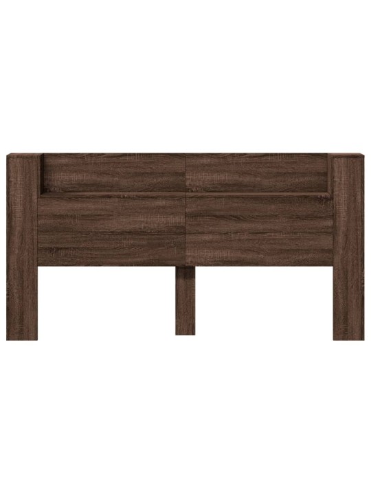 Čelo postele úložný prostor a led hnědý dub 200x16,5x103,5 cm