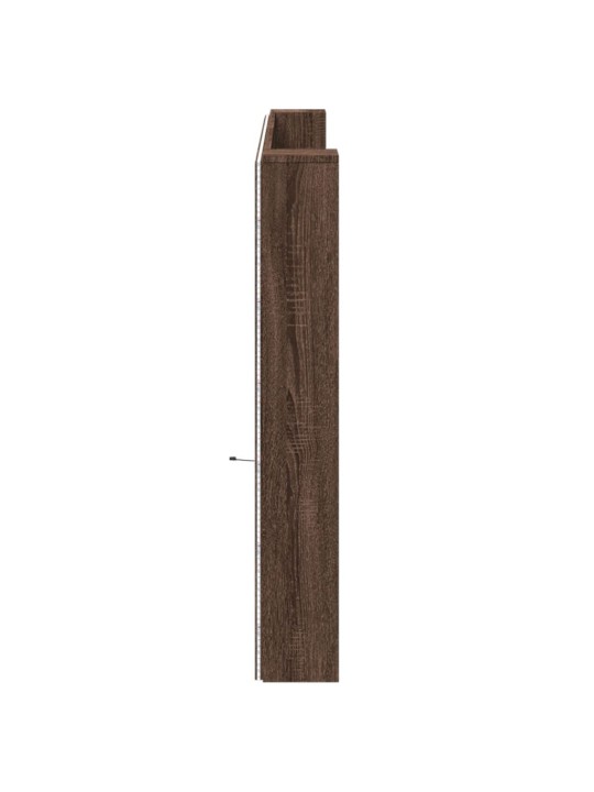 Čelo postele úložný prostor a led hnědý dub 200x16,5x103,5 cm