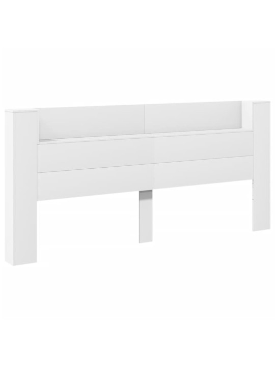 Čelo postele s úložným prostorem a LED bílé 220x16,5x103,5 cm
