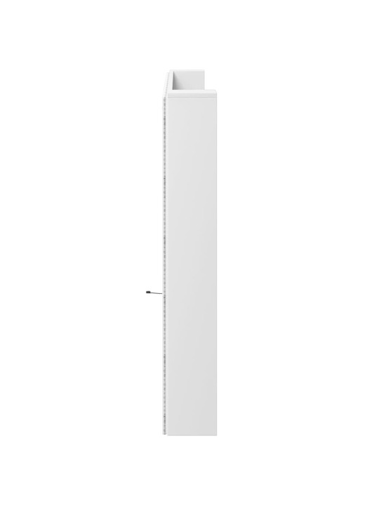 Čelo postele s úložným prostorem a LED bílé 220x16,5x103,5 cm