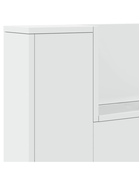Čelo postele s úložným prostorem a LED bílé 220x16,5x103,5 cm